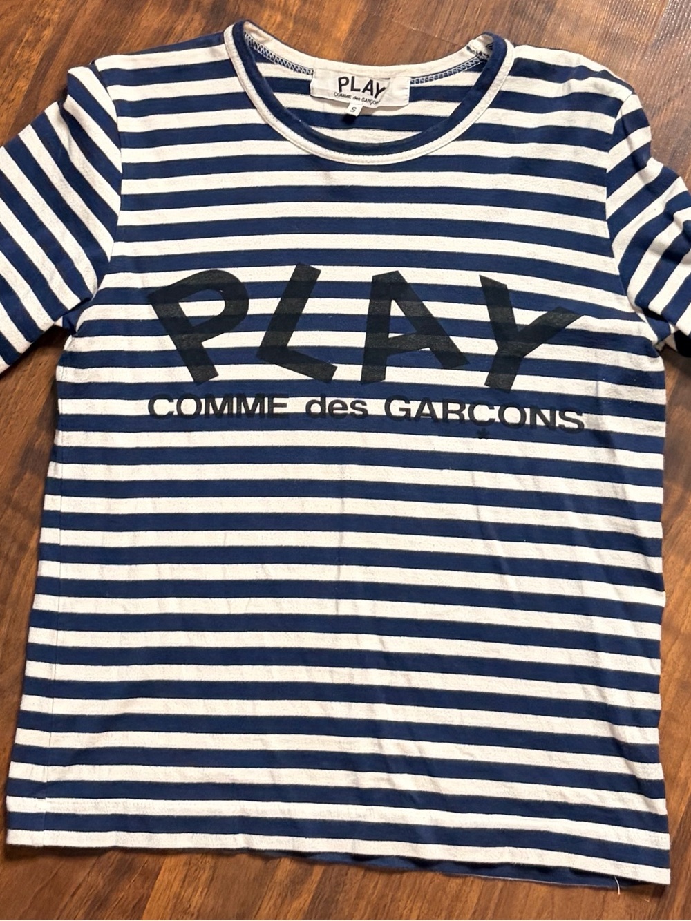 Comme des Garcons PLAY Navy & White Striped Long-Sleeve Tee